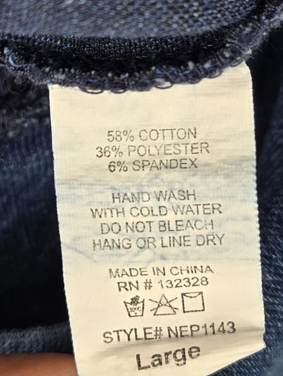 Akira Dark Blue Denim Jumpsuit with Floral Embroidery - Picture 4 of 8